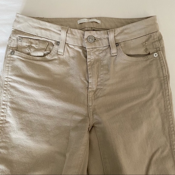 7 FAM Ankle Straight Raw Hem Frayed Jeans 24 - Picture 4 of 9